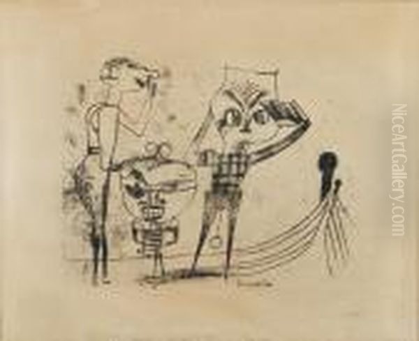 Vulgare Komodie Oil Painting by Paul Klee