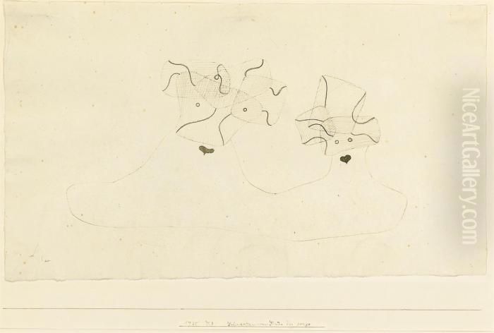 Schwestern Vom Stame Der Gorgo Oil Painting by Paul Klee