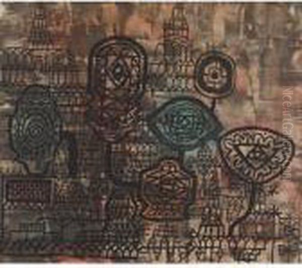 Geschmiedetes Stilleben (forged Still Life) Oil Painting by Paul Klee