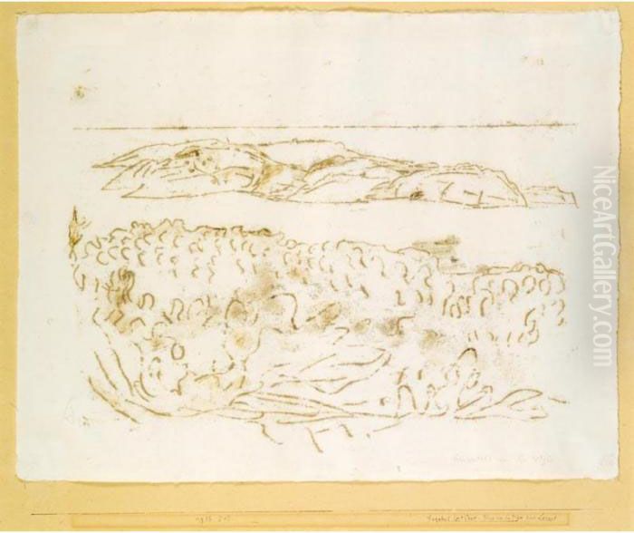 Tagebuch Port Cros: Blick Von La
 Vigie Nach Levant (port Cros Diary: View From La Vigie Towards Levant) Oil Painting by Paul Klee