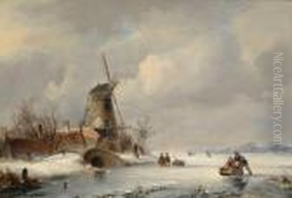 Icescape Oil Painting by Lodewijk Johannes Kleijn