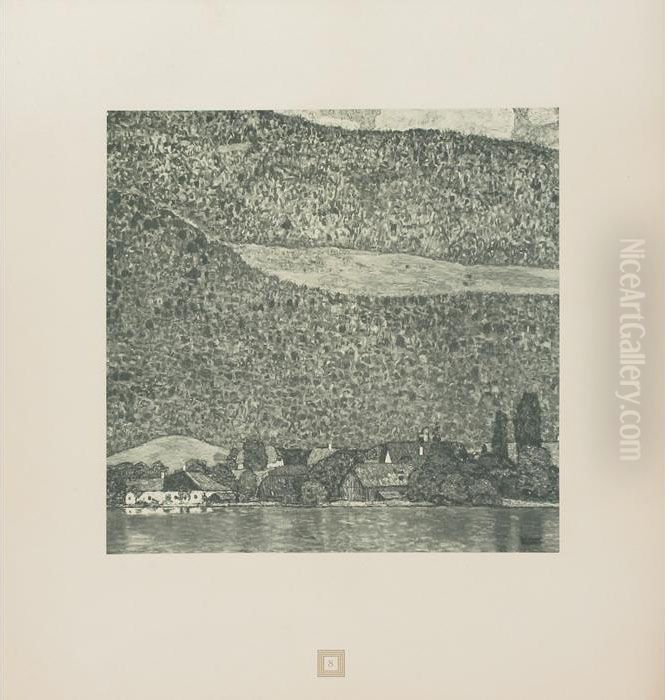 Unterach Lake Attersee, 
Austria Oil Painting by Gustav Klimt