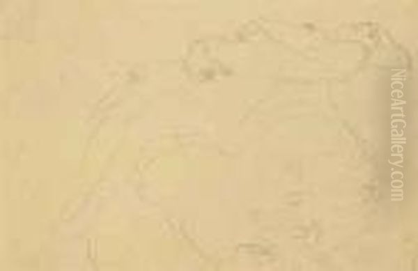 Liegender Akt Nach Rechts Oil Painting by Gustav Klimt