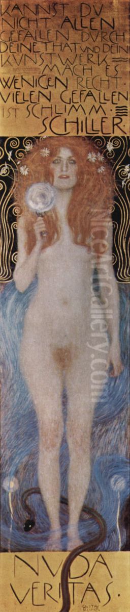 Nuda Veritas Oil Painting by Gustav Klimt