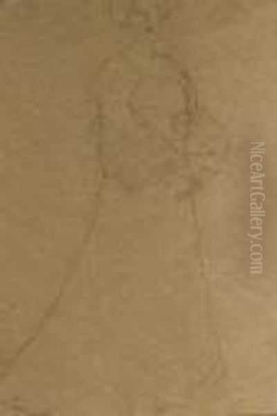 Stehende Dame Nach Rechts Oil Painting by Gustav Klimt