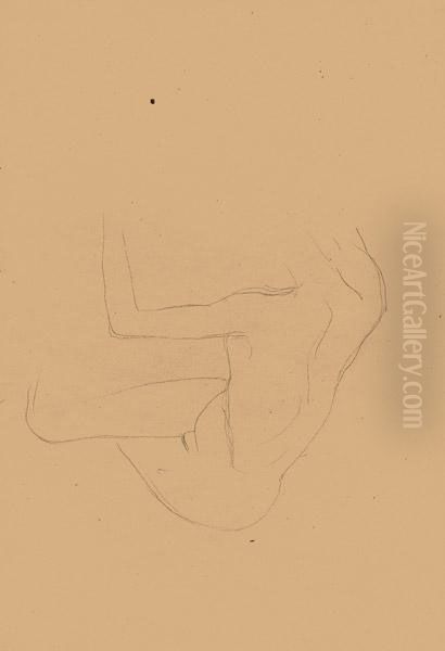 Begonne Aktstudie Oil Painting by Gustav Klimt