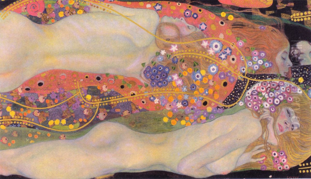 Water Serpents Ii Oil Painting by Gustav Klimt