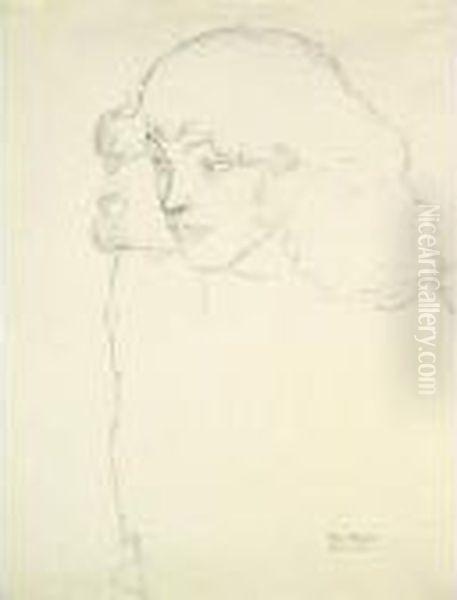Brustbild Eines Madchens Im 
Dreiviertelprofil Nach Links (bust Of A Girl In Three-quarter Profile, 
Facing Left) Oil Painting by Gustav Klimt