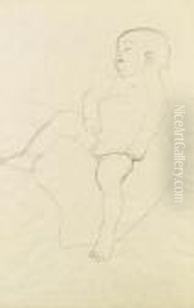 Study Of A Child For
 The Three Ages Of Man Oil Painting by Gustav Klimt