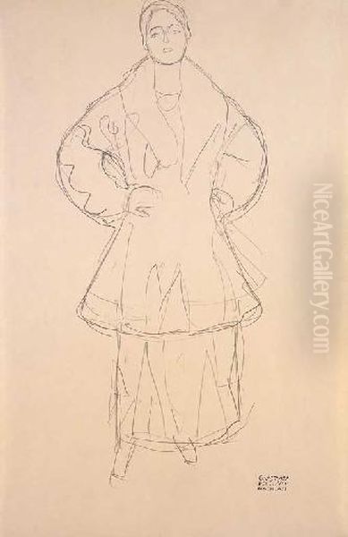 Stehend Von Vorne (friederike Maria Beer)
 With The 
Nachlass Oil Painting by Gustav Klimt