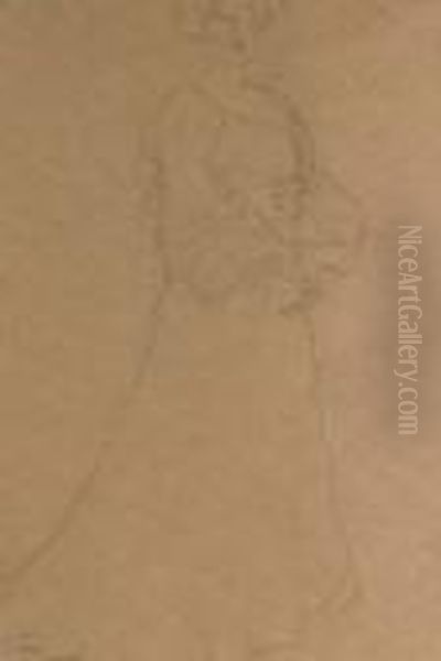 Stehende Dame Nach Rechts
 With The 
Nachlass Oil Painting by Gustav Klimt