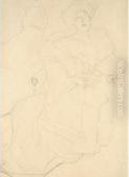 Property From The Estate Of A Gentleman
 

 
 
 

 
 Hermine Gallia Sitzende (study For A Portrait Of Hermine Gallia, Seated) Oil Painting by Gustav Klimt