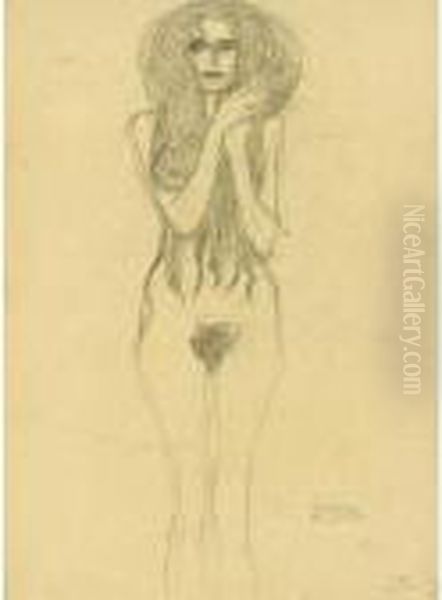 Property From A Private European Collection
 

 
 
 

 
 Frauenakt Von Vorne (female Nude From The Front) Oil Painting by Gustav Klimt
