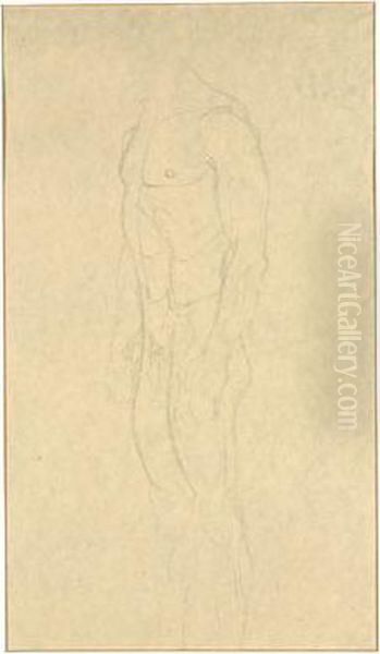 Nudo Maschile In Piedi Oil Painting by Gustav Klimt