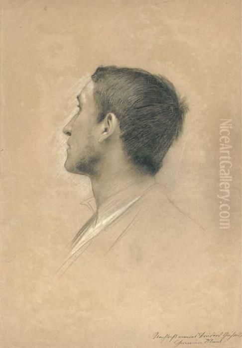Junger Mann Im Profil Nach Links Oil Painting by Gustav Klimt