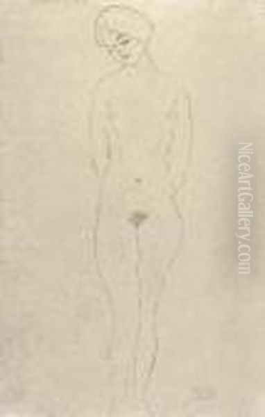 Studie Fur Die Freundinnen Oil Painting by Gustav Klimt