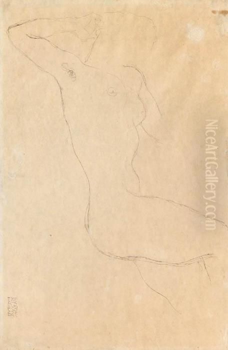 Nude Oil Painting by Gustav Klimt