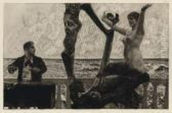 Brahms--phantasie, 
Opus Xii Oil Painting by Max Klinger