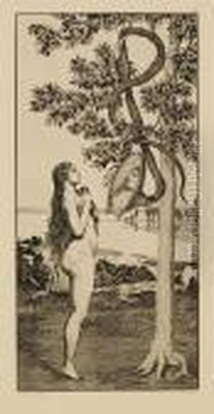 Eva Und Die Zukunft - Opus Iii Oil Painting by Max Klinger