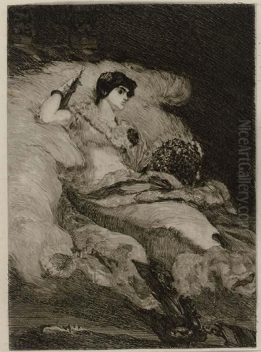 Die Balldame: Frontispiz Oil Painting by Max Klinger