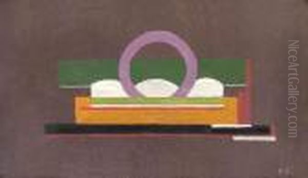 Composition Sur Papier Noir Oil Painting by Ivan Klioune