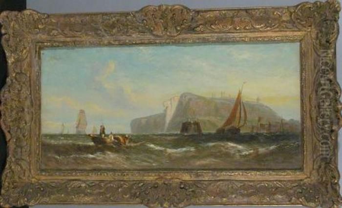 A Summer's Afternoon Off Whitby Oil Painting by William Calcott Knell