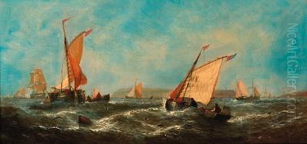 Off The Isle Of Sheppey Oil Painting by William Calcott Knell