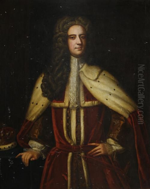 Portrait Of A Gentleman, 
Traditionally Identified As Valentine Iii, Viscount Kenmare, 
Three-quarter-length, Wearing Peer's Robes Oil Painting by Sir Godfrey Kneller