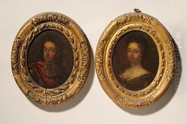 A Miniature Portrait Of King William Iii Oil Painting by Sir Godfrey Kneller