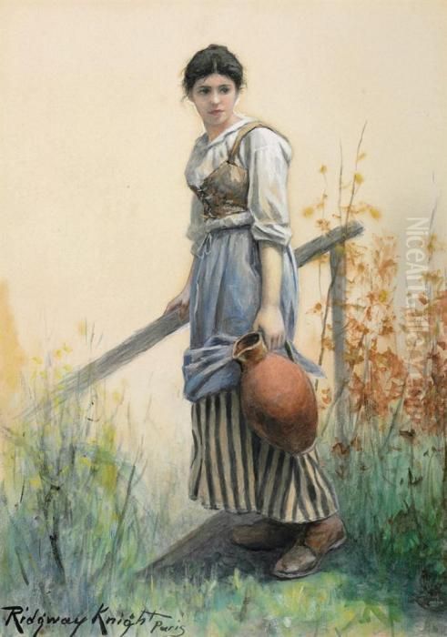 The Water Carrier Oil Painting by Daniel Ridgway Knight