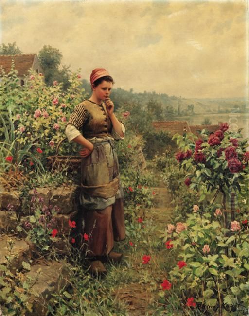 In A Normandy Garden
Signed And Inscribed 'ridgway Knight Paris' (lower Right) Oil Painting by Daniel Ridgway Knight
