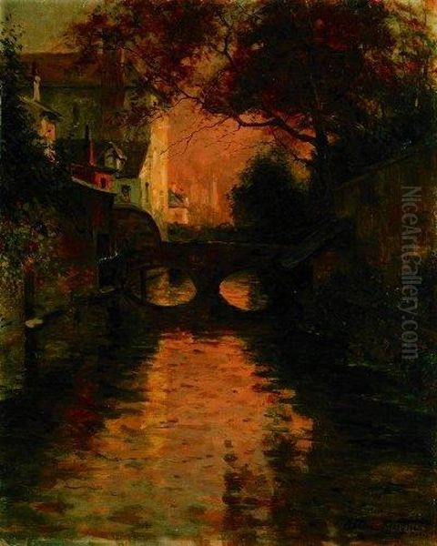 Canale Con Case Oil Painting by Louis Aston Knight