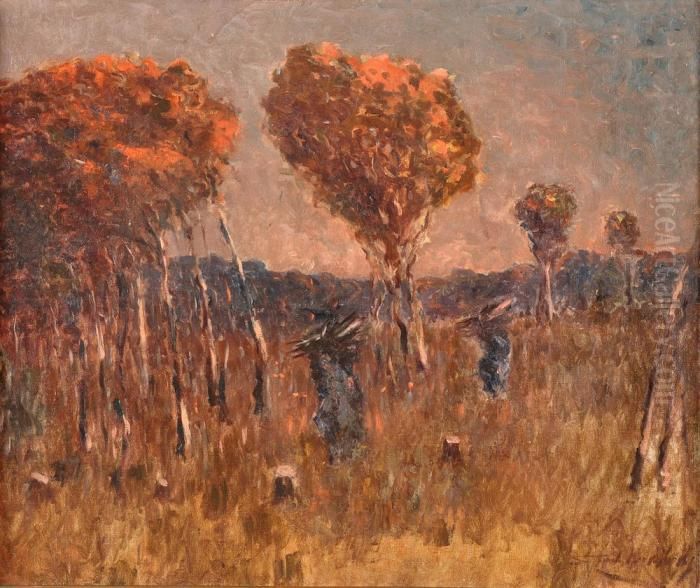 Recolectores De Lena Oil Painting by Stephen Koek Koek