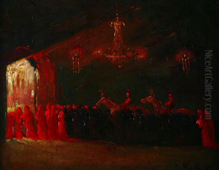 Procesion Oil Painting by Stephen Koek Koek