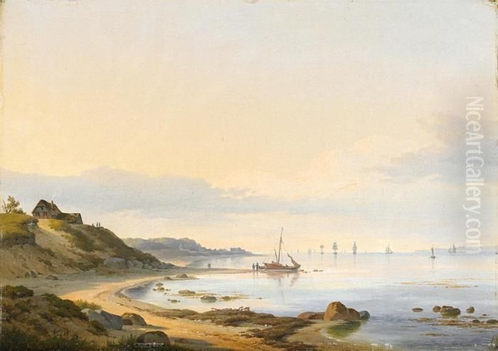 Hollandische Kustenlandschaft Oil Painting by Hermanus Koekkoek