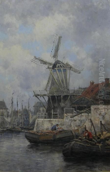 Vlaardingen Oil Painting by Hermanus Jr. Koekkoek