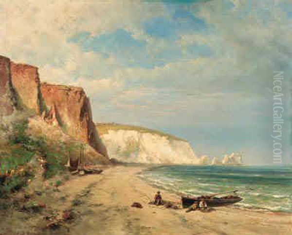 The Needles Of The Isle Of Wight Oil Painting by Hermanus Jr. Koekkoek