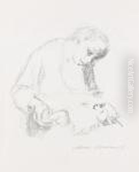 Junge Mutter Mit Saugling Oil Painting by Kathe Kollwitz