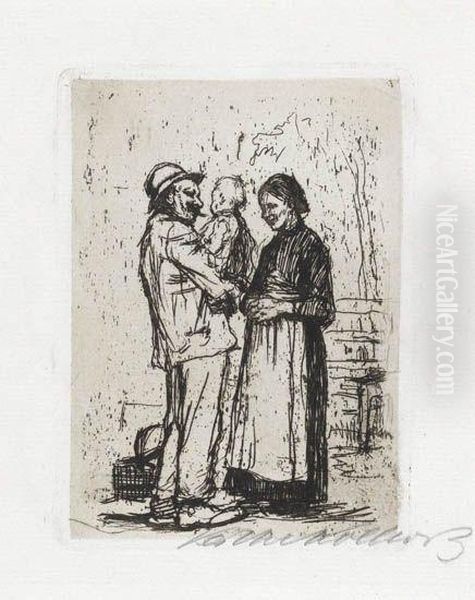 Begrussung 
. Oil Painting by Kathe Kollwitz