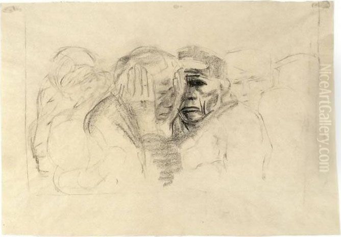 Leidendes Volk Oil Painting by Kathe Kollwitz