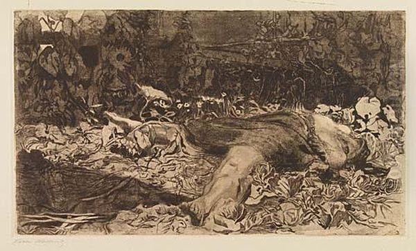 Vergewaltigt<</b> Oil Painting by Kathe Kollwitz