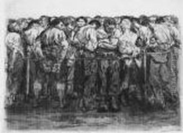 Two Etchings.
Schlachtfeld Oil Painting by Kathe Kollwitz