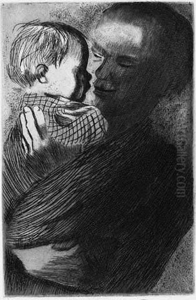 Two Etchings.
Aufruhr Oil Painting by Kathe Kollwitz