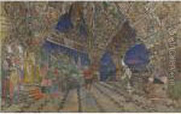 Stage Design For Le Coq D'or Oil Painting by Konstantin Alexeievitch Korovin