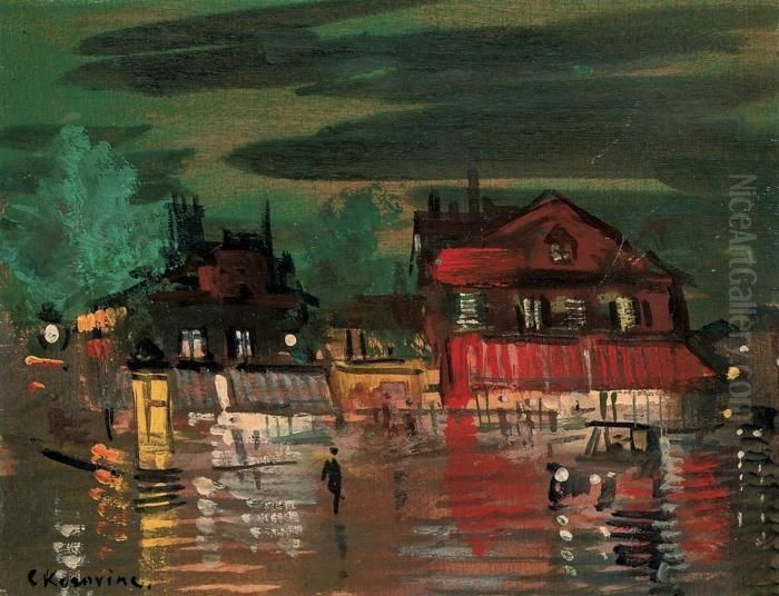 Boulevard A Paris Oil Painting by Konstantin Alexeievitch Korovin