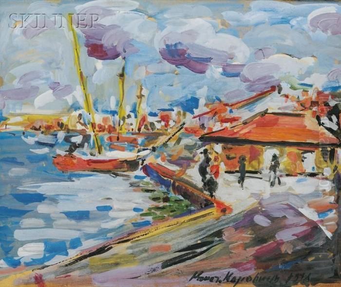 Harbor View Oil Painting by Konstantin Alexeievitch Korovin