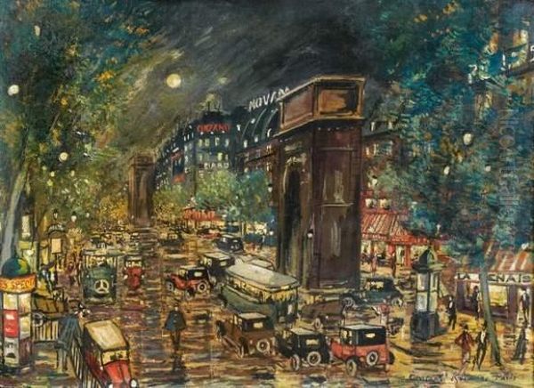 La Porte Saint Martin Paris Oil Painting by Konstantin Alexeievitch Korovin
