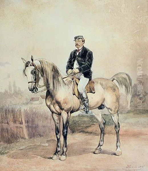 Jezdziec Na Koniu Oil Painting by Juliusz Kossak