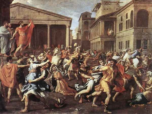 The Rape of the Sabine Women 1637-38 Oil Painting by Nicolas Poussin