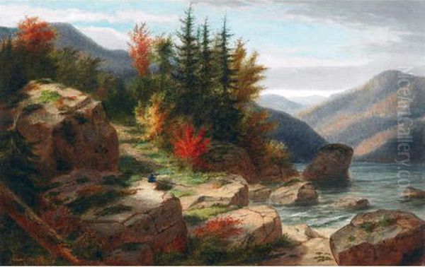 The Artist Sketching Oil Painting by Cornelius David Krieghoff